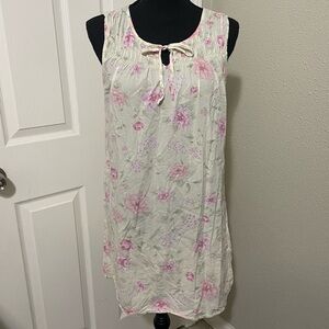 Lauren Ralph Lauren Babydoll Bow Sleeveless Floral Print Nightgown Small Chemise